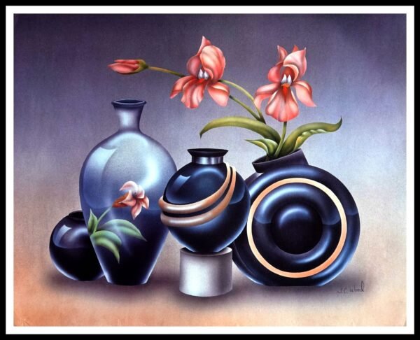 AK H6218 Iris & Vases